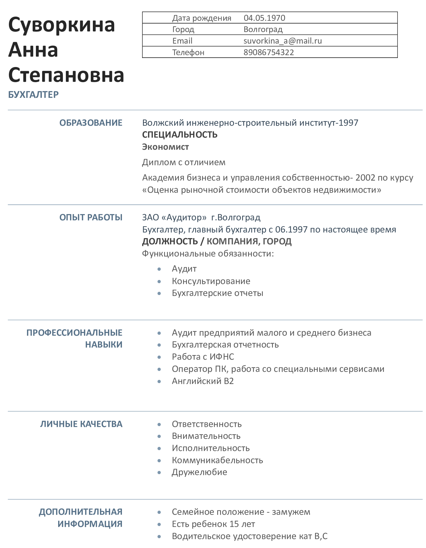 Образец, как написать состав семьи в анкете для работы