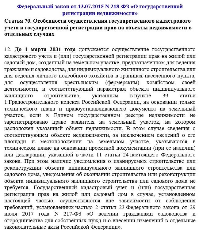 Земельная амнистия до 2031 года