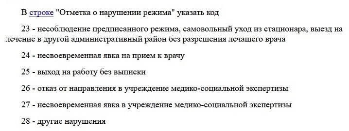 Нарушение больничного режима 