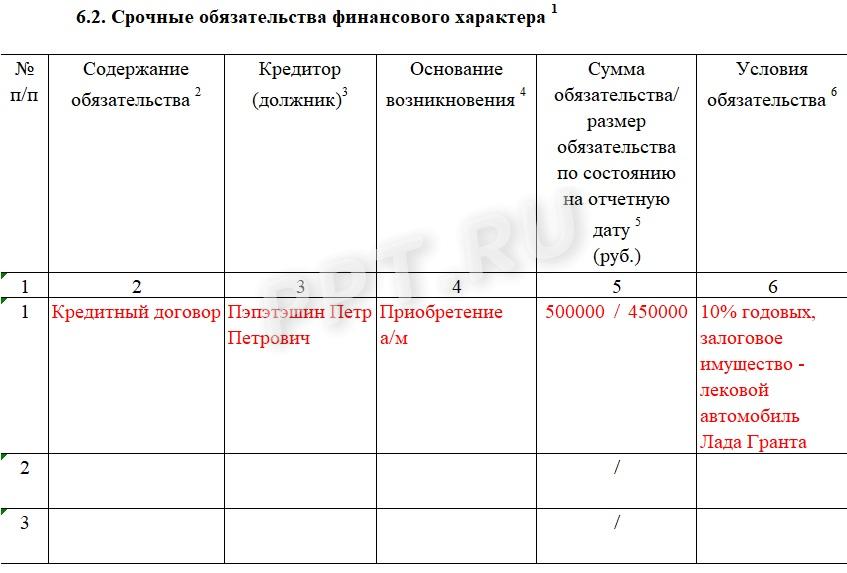 Образец справки о доходах, расходах и имуществе сотрудника МВД, стр. 7