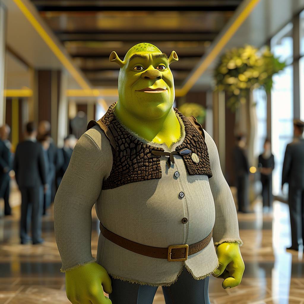 Шрек работает охранником