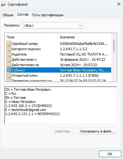 Как выглядит сертификат ЭП