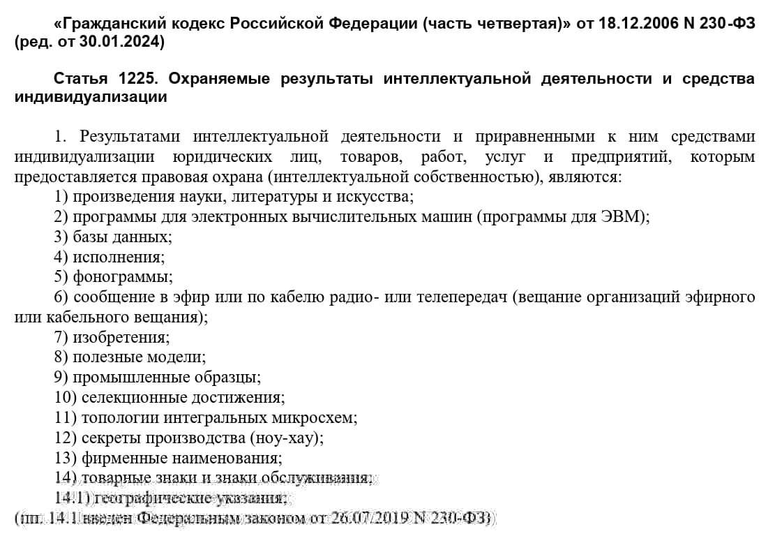 Статья 1225 ГК РФ