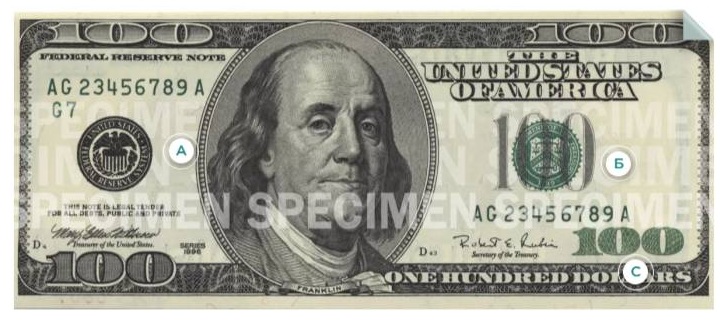 100$ 1996–2013 гг. выпуска 