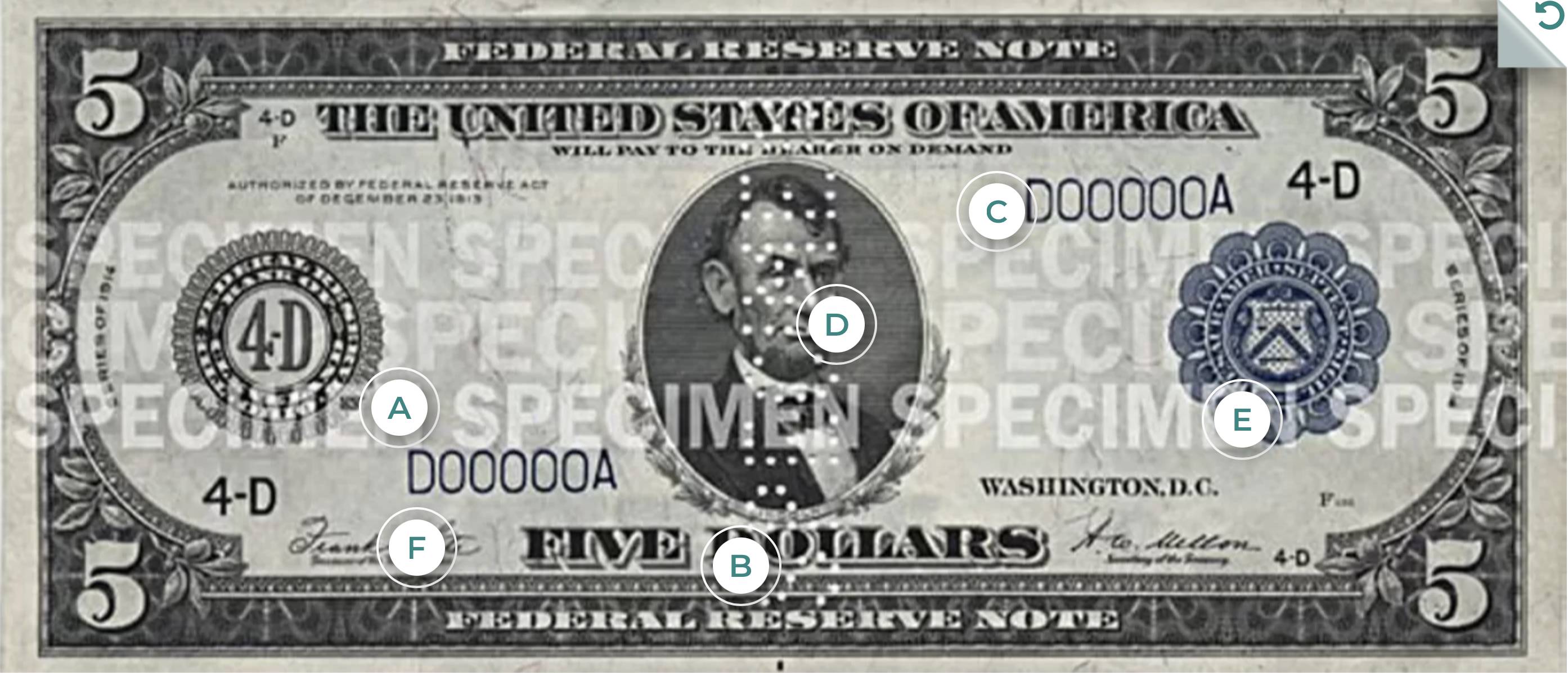 5$ 1914–1993 годов выпуска