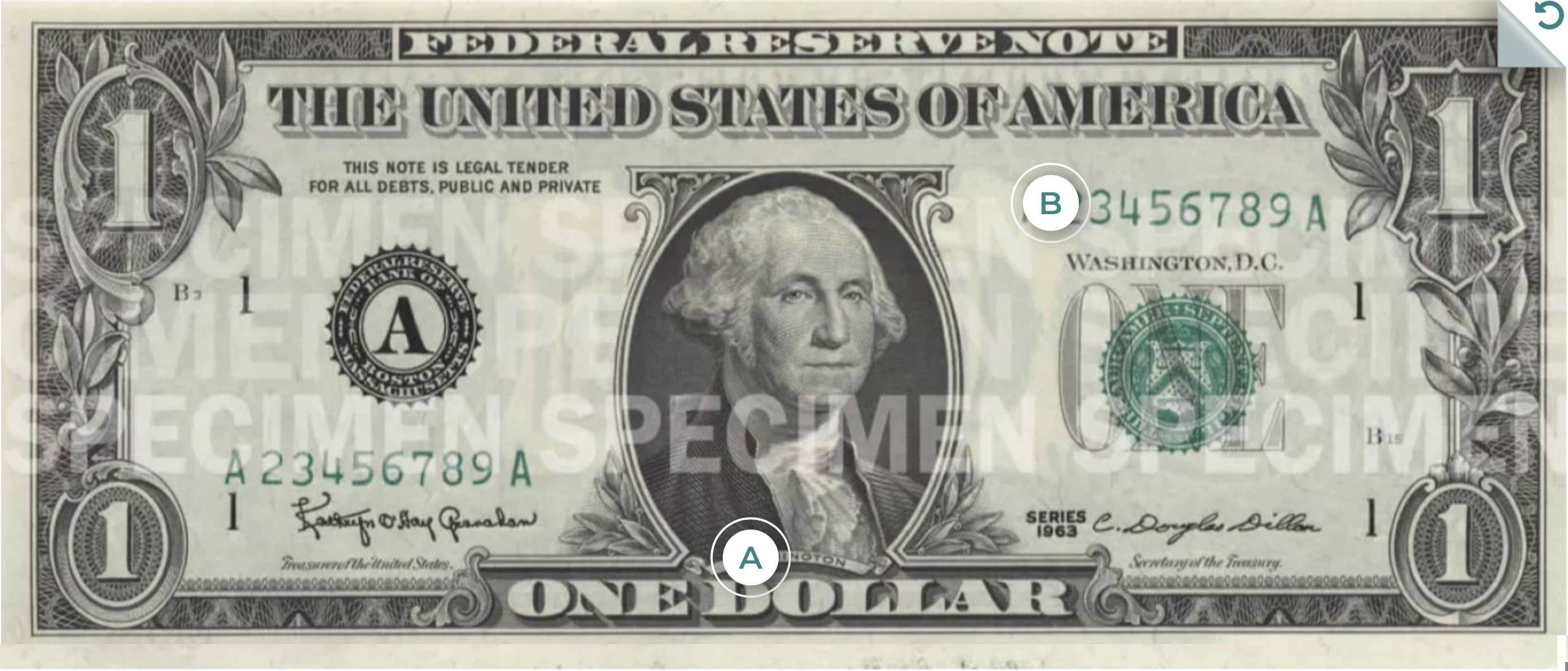 Один доллар 1963 г. выпуска