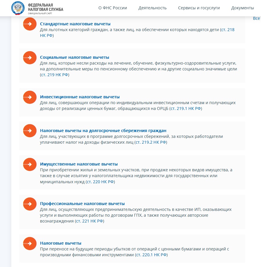 Где найти перечень подтверждающих документов для вычета 3-НДФЛ