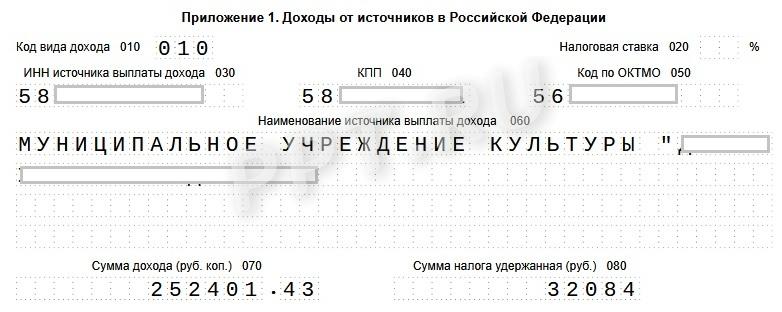 Приложение 1 к 3-НДФЛ