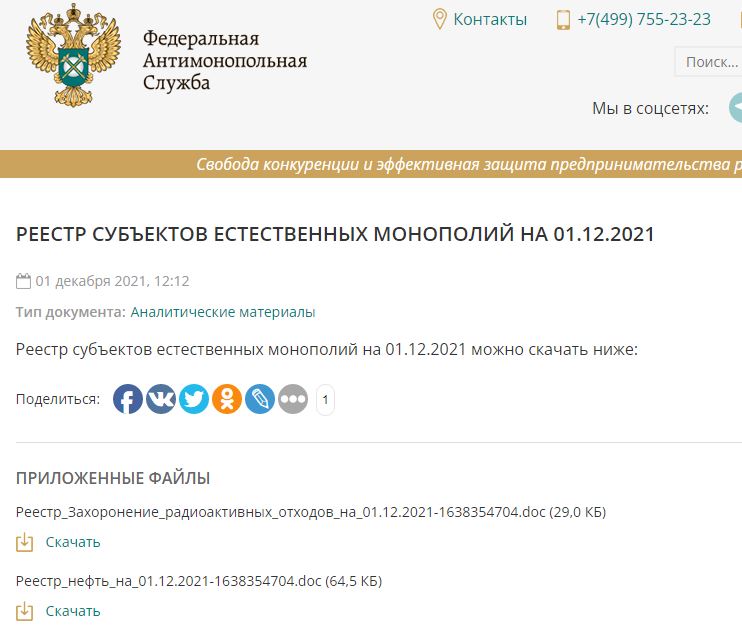 Примеры монополистов в России