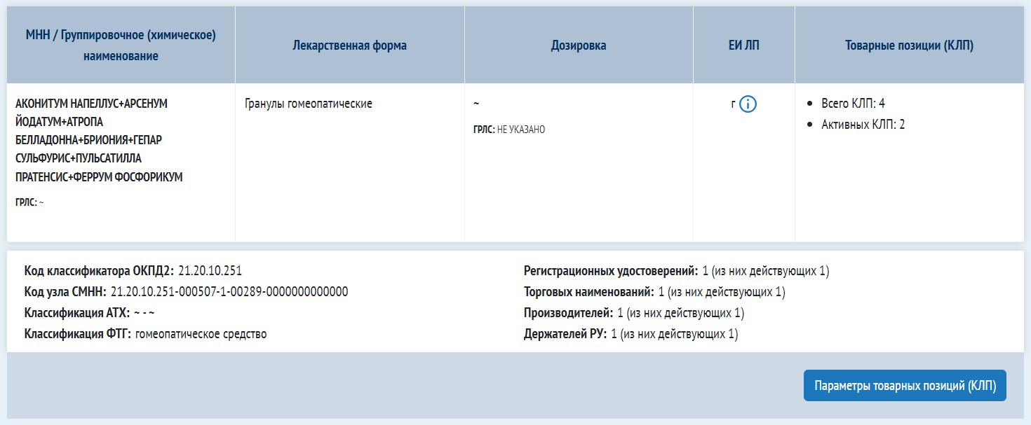 Описание лекарства в ЕСКЛП