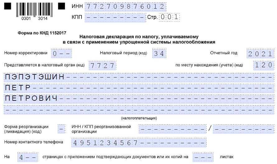 Декаларация по УСН ИП