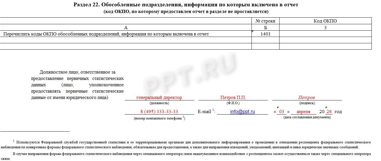 Образец формы 4-инновация, раздел 22